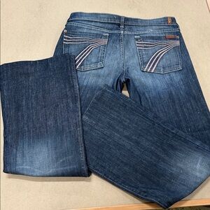 7 For All Mankind Dark Blue Flare Jeans